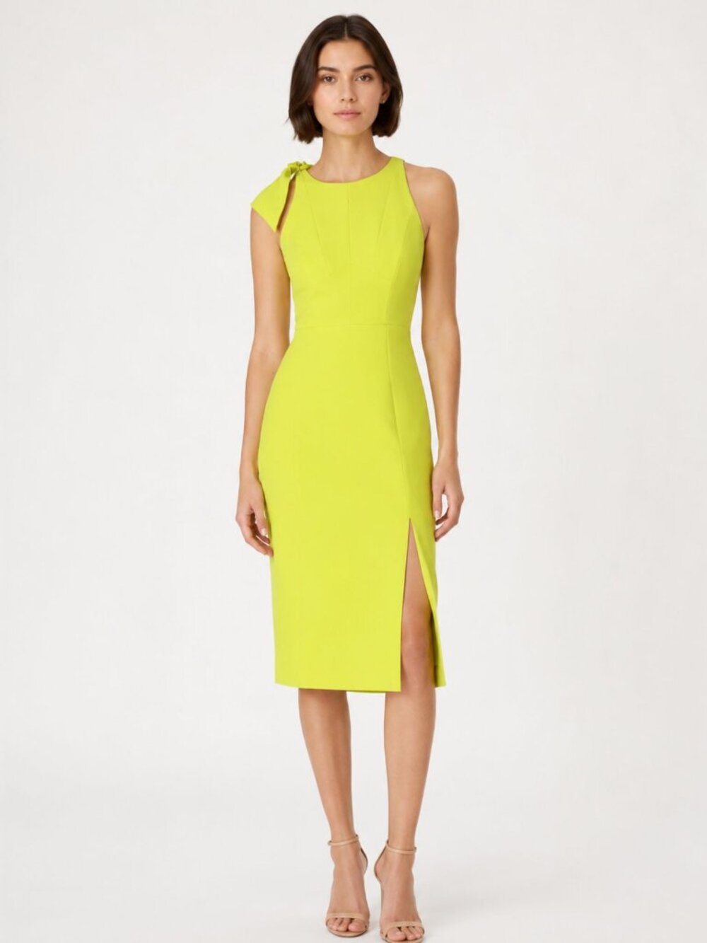 Milly Lime Crepe Sheath Dress Size 0